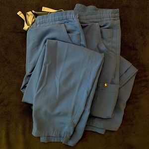 FIGS 2 Pairs of Yola Scrub Joggers XXS/P in Ceil Blue